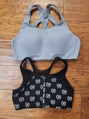 2 sports bras Victoria's Secret PINK and Lululemon